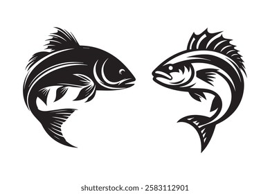 fish vector silhouette for any use