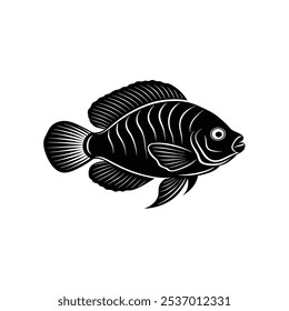 fish vector silhouette art, fish silhouette icon, fish illustration.