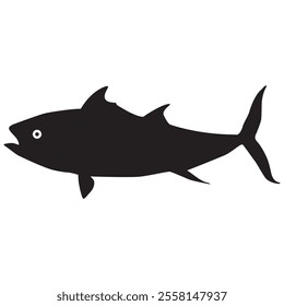  fish vector Silhouette. Fish icon vector isolated on white black background