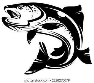 vector de peces, vector de silueta, patrón abstracto de ilustración aislada sobre fondo blanco
