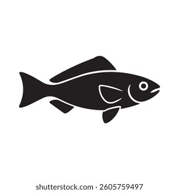 Fish vector silhouette set and art