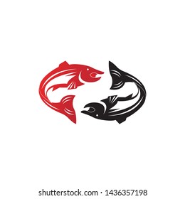 fish vector silhouette template salmon