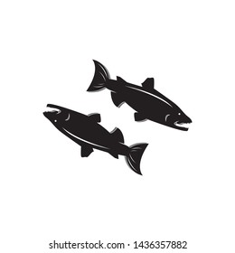 fish vector silhouette template salmon
