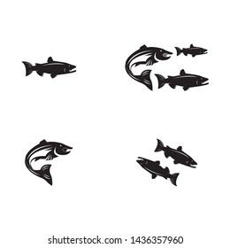 fish vector silhouette template salmon