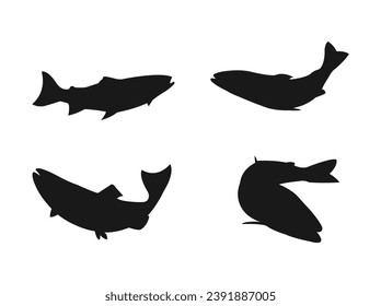 fish vector silhouette template