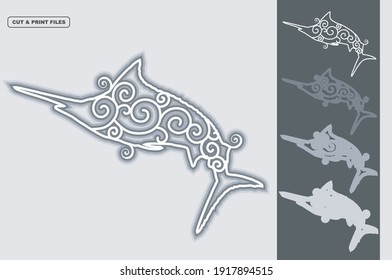 Fish Vector SVG 3D Layered, Eps 10