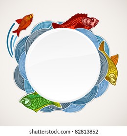 Fish vector template. Ready for a text