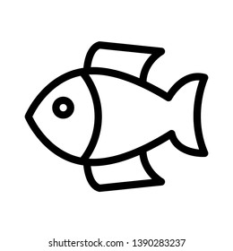fish vector thin line icon