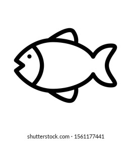 fish vector thin line icon 