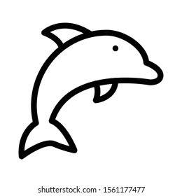 fish vector thin line icon 
