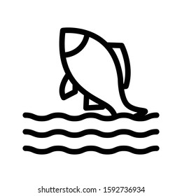 Fish vector thin line icon 
