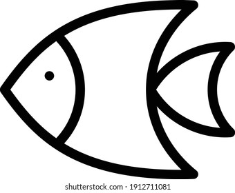 fish vector thin line icon