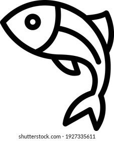 fish vector thin line icon