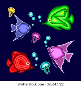 fish vector underwater sea ocean illustration marine