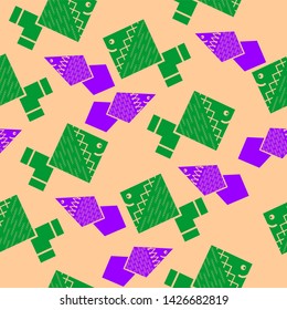 Fish vector uses a two-dimensional drawing design, background pattern