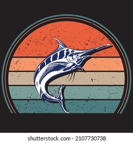 fish vector vintage fish design retro fish clip art fresh sea fish. Seafood vector illustration on white isolated background.print for t-shirt ,pin,logo, badge, illustration, clipart, sticker