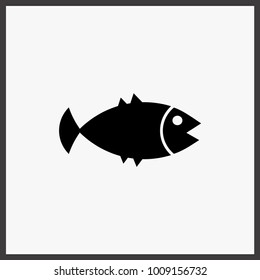 Fish vector web icon. Flat design style.