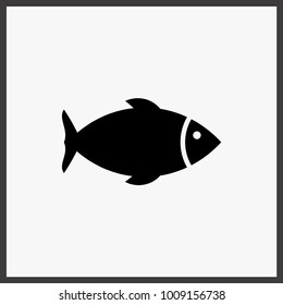 Fish vector web icon. Flat design style.