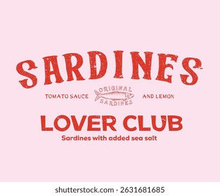 Fish vintage artwork. Dinner party. Sardines fish artwork for t shirt print, poster, sticker and other uses.