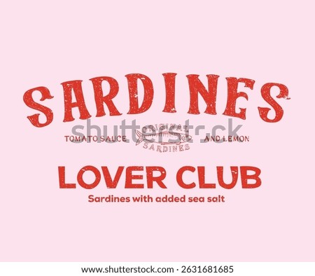 Fish vintage artwork. Dinner party. Sardines fish artwork for t shirt print, poster, sticker and other uses.