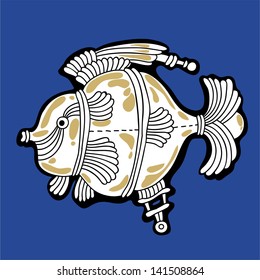 Fish - vintage illustration, wallpaper, background in vector.
