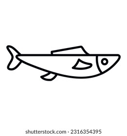 Fish Vitamin D icon outline vector. Food nutrition. Diet skin