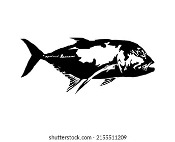 Fish Wall Art Print, Digital Download Art, Black And White Printable Art, Animal Art Print, Modern Printable Wall Decor 