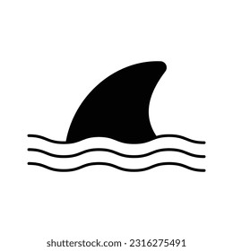 Fish warning Glyph Vector Icon that can easily edit or modify

