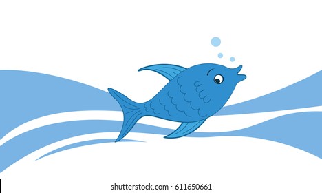 fish in water abstract vector graphics