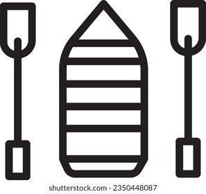 Fish Water Canoe Outline Icon