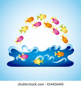 fish in water design 