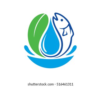 Fish Water Drop and Green Pond