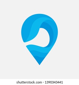 fish and water logo design