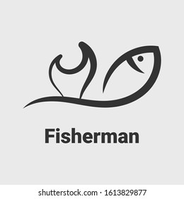 Fish in water Logo design vector template.