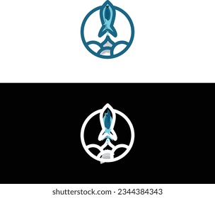 Pesca en agua Modelo vectorial de diseño con logotipo. Tienda de restaurantes de marisco Icono concepto de Logotipo.
Ilustración del diseño del logotipo de pesca. Logotipo de pesca deportiva