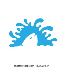 fish in water, vector logo illustration