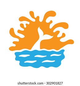 fish in water, vector logo illustration