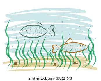 fish in the water for your design