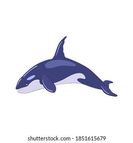 Fish wave. Decorative flock of fish. Logo design template. Vector illustration.