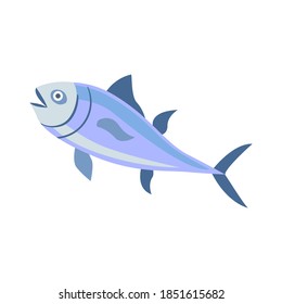 Fish wave. Decorative flock of fish. Logo design template. Vector illustration.