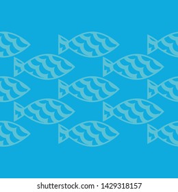 Fish, waves and sea. Art seamless pattern. Ethnic print. Multicolored. Boho. Traditional ornament. Folk motif. Vector geometric background. Can be used for social media, posters, email, print.