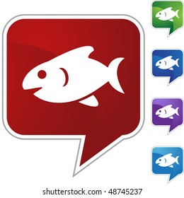 Fish web button isolated on a background.