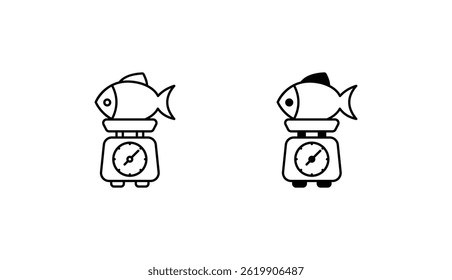 Fish Weight Scale icon design with white background stock illustration