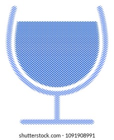 Fish wine glass halftone mosaic. Vector fish pictograms are united into wine glass mosaic. Eco design concept.