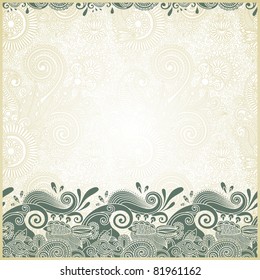 fish and wive  ornamental stripes in floral background