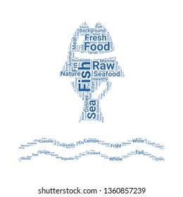 fish word cloud. tag cloud about fish.
