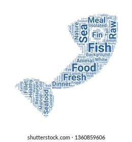 fish word cloud. tag cloud about fish.