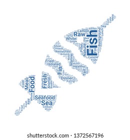 fish word cloud. tag cloud about fish