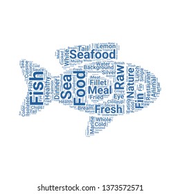 fish word cloud. tag cloud about fish