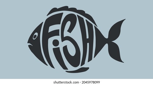 Fish Word Logo Stylized Fish Products Stock Vector (Royalty Free ...